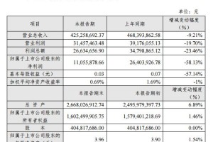 张家界:2019年净利润1105.59万元 减幅约58%